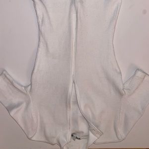 White collard body suit